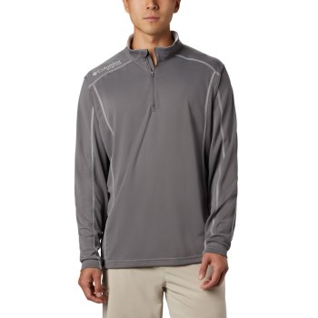 Pánské Mikiny Columbia PFG Low Drag 1/4 Zip Top Šedé MDYENI612